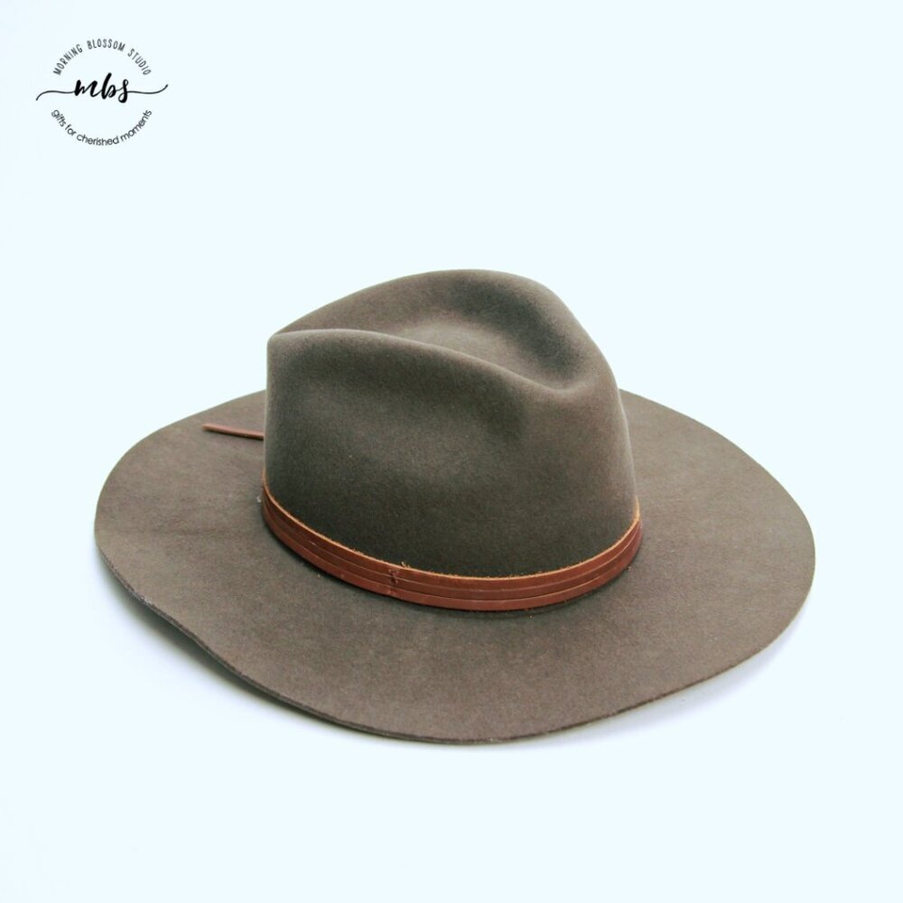 Brixton Jo Felted Wool Wide Brim Western Rancher Hat Green Brown Women L - Picture 8 of 11